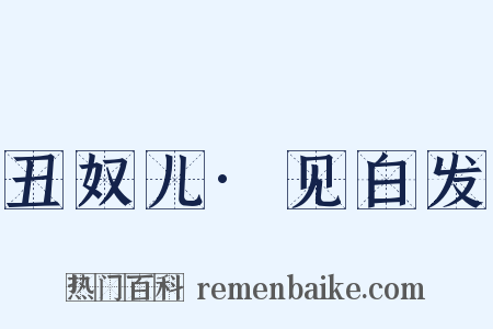 丑奴儿·见白发是什么意思的图片